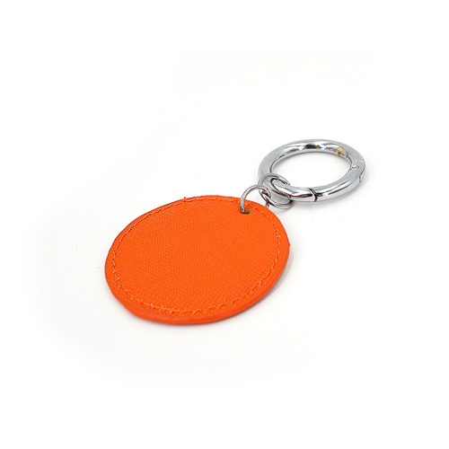 Custom Promotional Pu Leather Keychain with Sliver Keyring