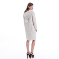 White cashmere wool overcoat