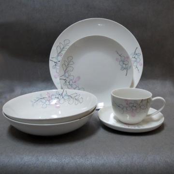 Round Ceramics Colored Pattern  Dinnerset