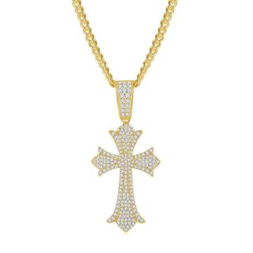 VVS Diamond Cross Pendant with Moissanite: Luxury Hip Hop Fashion Jewelry for Men