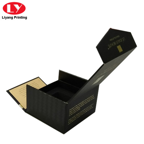 Embalaje de caja de vidrio de perfume negro