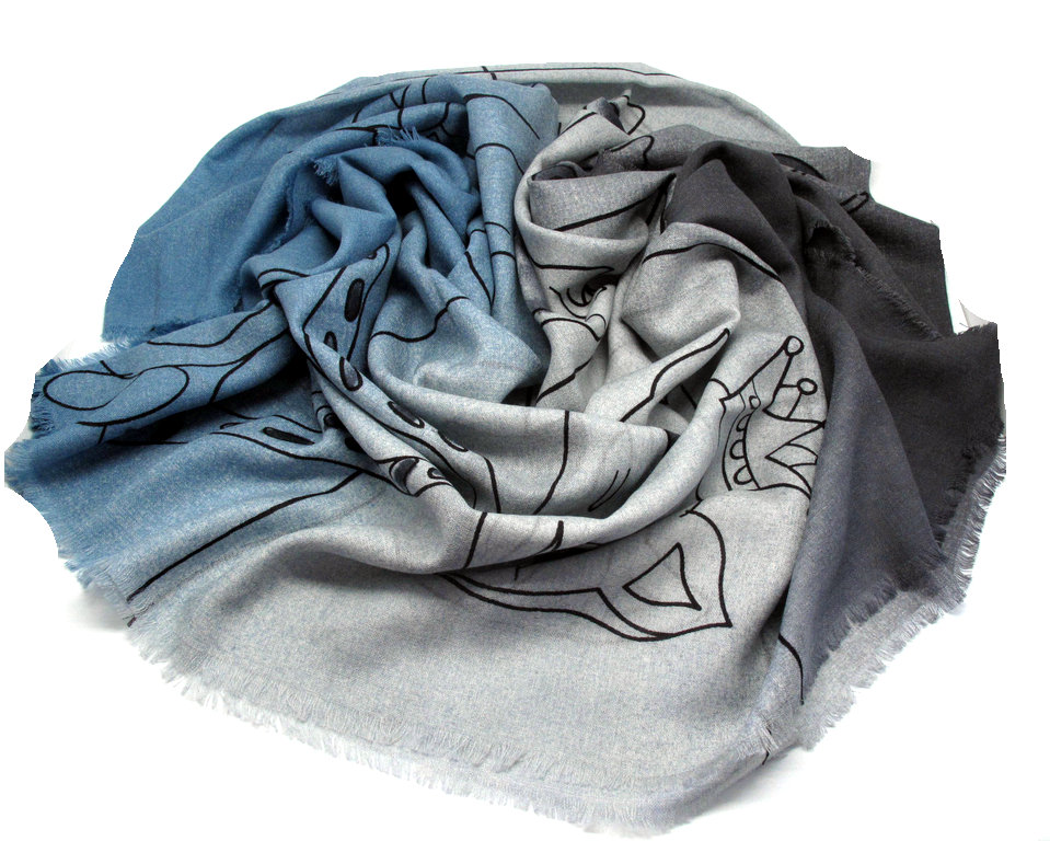 Printed Wool Scarf Yf 2014 060 03