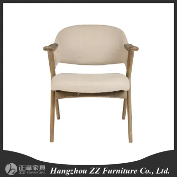 Household living room Nordic solid wood modern sofa chair / simple cloth art sofa chair