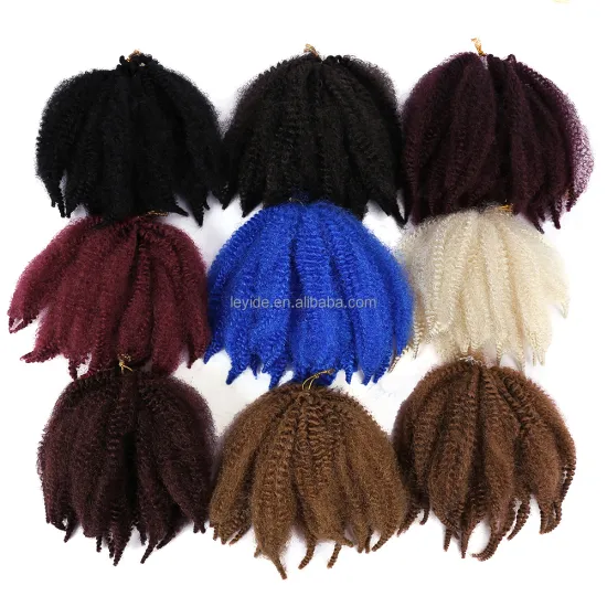 AliLeader 8 Inch Synthetic Marley Kinky Braid Hair Extensions Curly Twist Crochet Hair Afro Kinky Braiding Hair