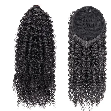 AliLeader Heat Resistant Synthetic Fiber Ponytails Clip In Hair Extensions Afro Kinky Curly Hairpieces For Black Women