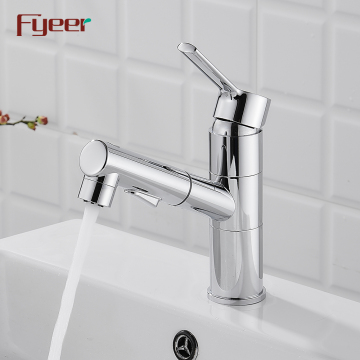 Fyeer 2020 New Arrival Multifunction Bathroom Basin Drinking Faucet with Pull Out Spray