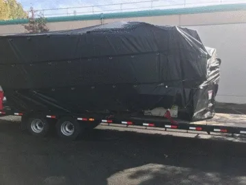Multi-colored Tarps for Engine Cover