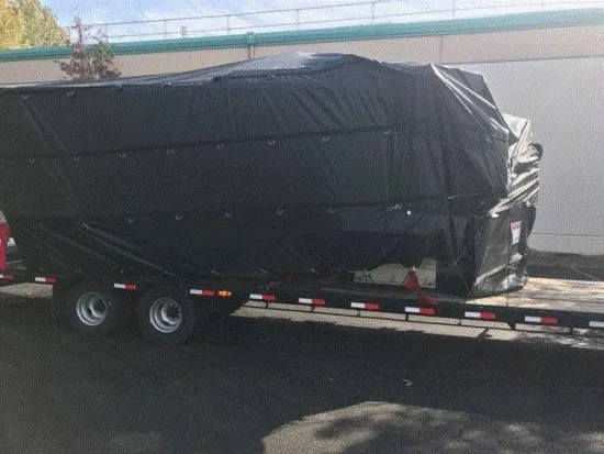 Multi-colored Tarps for Engine Cover