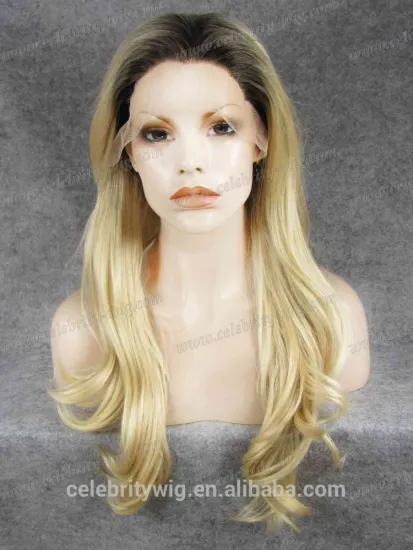 Cosplay wig party queen mix blonde color synthetic wigs lace front box braid wig
