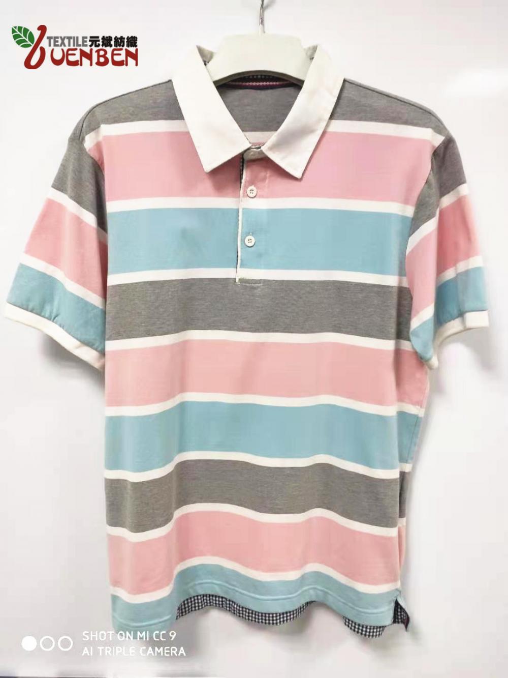 95%Cotton 5%Spandex YD Stripe Short Sleeve