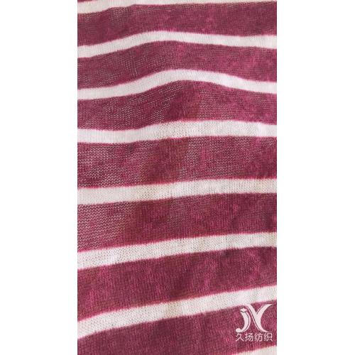 Wine White Stripe Jersey Knit