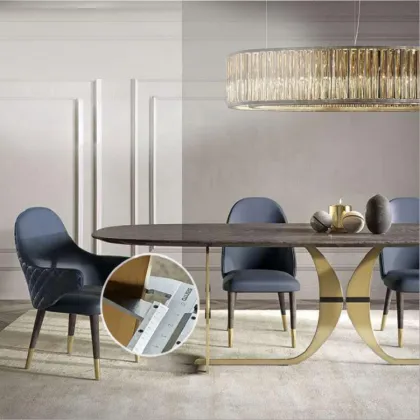 Northern Europe Domestic Marble Rectangular Dining Table and Chairs