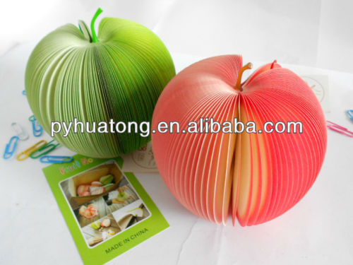 cheaper price promotion 3D fruit apple sticker notepad