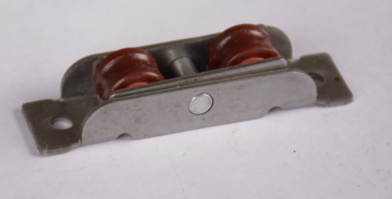 stainless steel double window roller,frame chrome plated material u groove nylon wheel LH-HL17