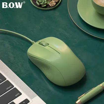 Cute Silent Wired Mini Ergonomic Gaming Mouse - White, Yellow, Pink, Green