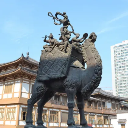 outdoor garden decoration metal craft antique bronze camel statues