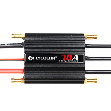 FlyColor 70A RCボートのブラシレスESC（2-6S LIPO、5.5V/5A BEC）