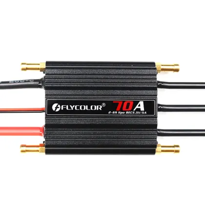 Flycolor 70A Brushless ESC for RC Boats (2-6S LiPo, 5.5V/5A BEC)