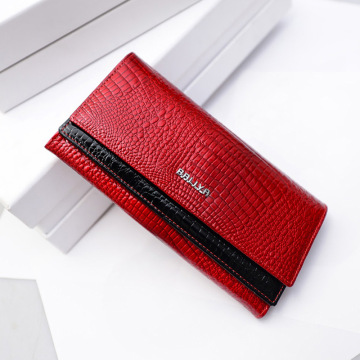 Hot sale long ladies purse wholesale leather clutch purse wallet