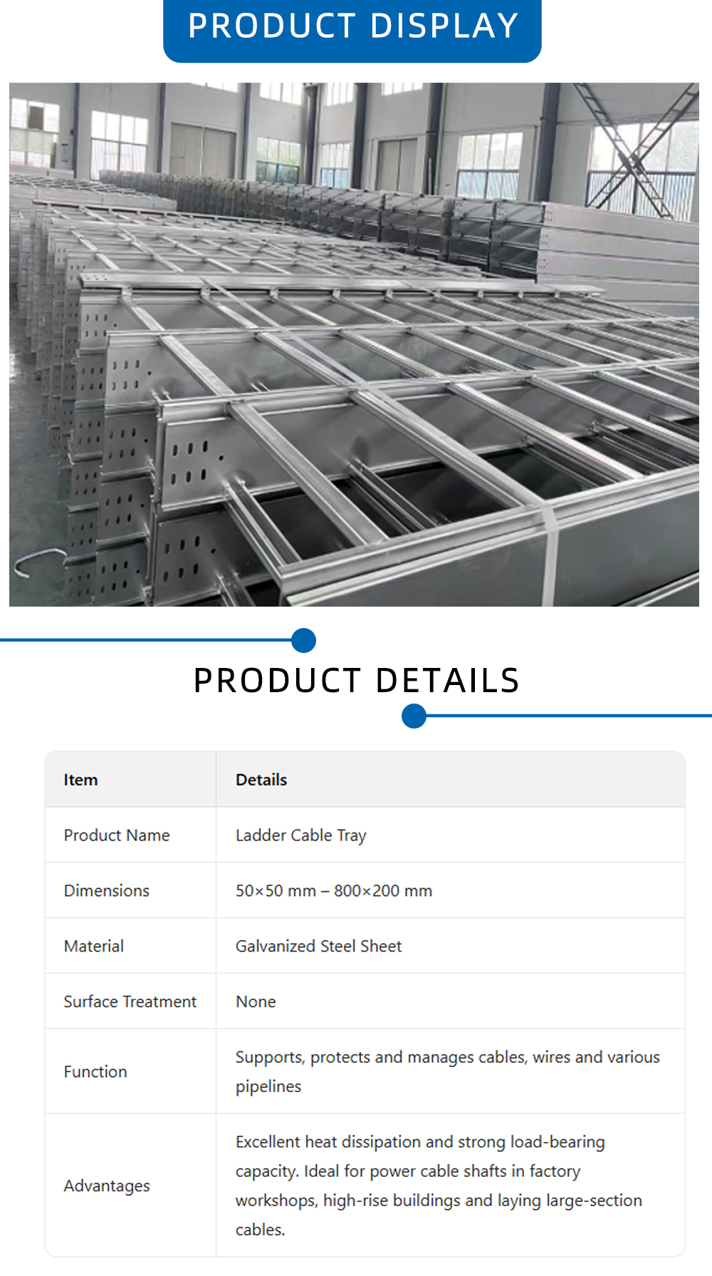 Industrial Cable Support Tray for Secure Cable Routing X