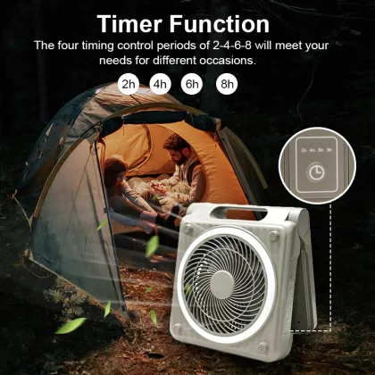 Battery Solar Fan Rechargeable Portable Camping Fan Home Rechargeable Stand Fan