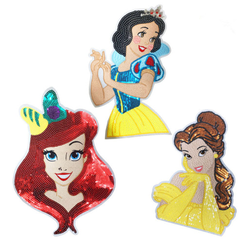 Cartoon Snow White Iron On Embroidery Patches