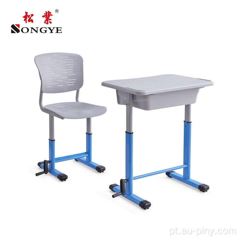 Mesa e cadeira ajustáveis ​​da escola do assento único