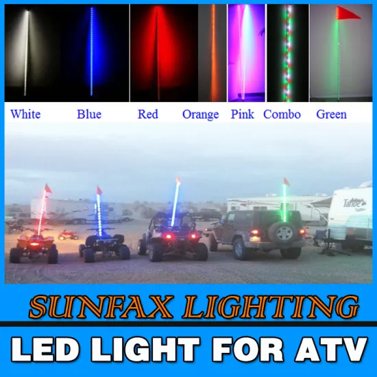 Hot sale LED Sand dunes buggy flag Light DC 12V Led pole lights 6 feet RBG light for ATV UTV SUV