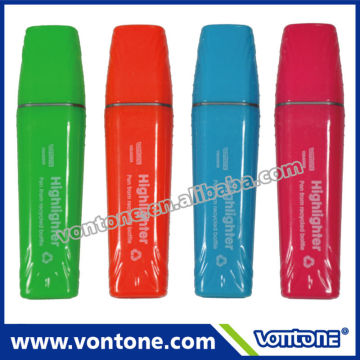 recycled PET bottle highlighter with chisel tip
