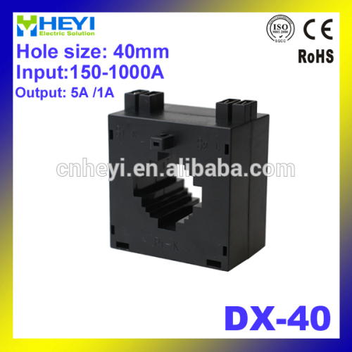 current transformer manufacturer offering DX-40 input 150-1000A din rail current toroidal transformer with double terminal entry