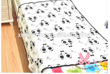 small size cartoon panda coral fleece folding cushion blanket ,vehicle-mounted A/C kids' roll-matt