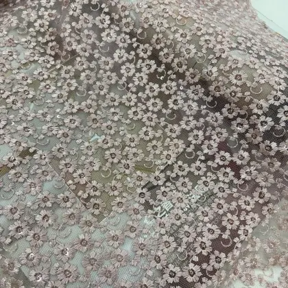 Claire Little Flower Sequins Embroidery Fabric