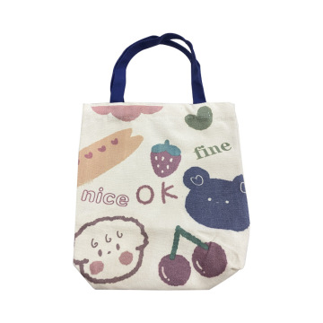 Customizable Hot Sale Beige Cotton Canvas Tote Bag with Handle - Perfect Student Shopping Bag