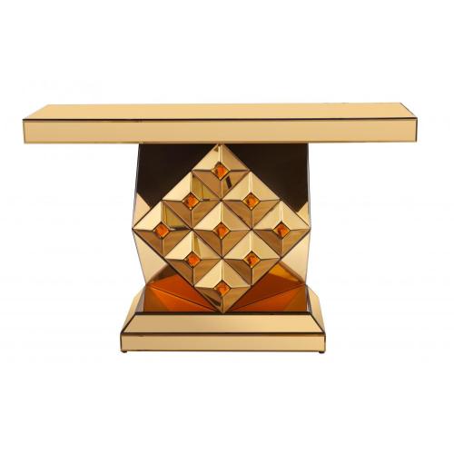 Горячие продажи зеркальные коричневые измельченные алмазные консоли стол