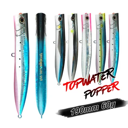 190mm Saltwater Fishing Lure: Slim Popper Bait for Tuna, Amberjack & Kingfish