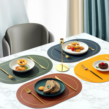 Placemats en cuir non glissant lavables pour les restaurants - tapis à manger en PVC personnalisés