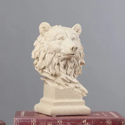 house decoration resin wolf head sculpture