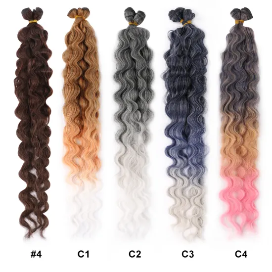 Wholesale Ombre Synthetic Body Wave Hair Bundles with Closure: Multi-Color Braiding Weaves