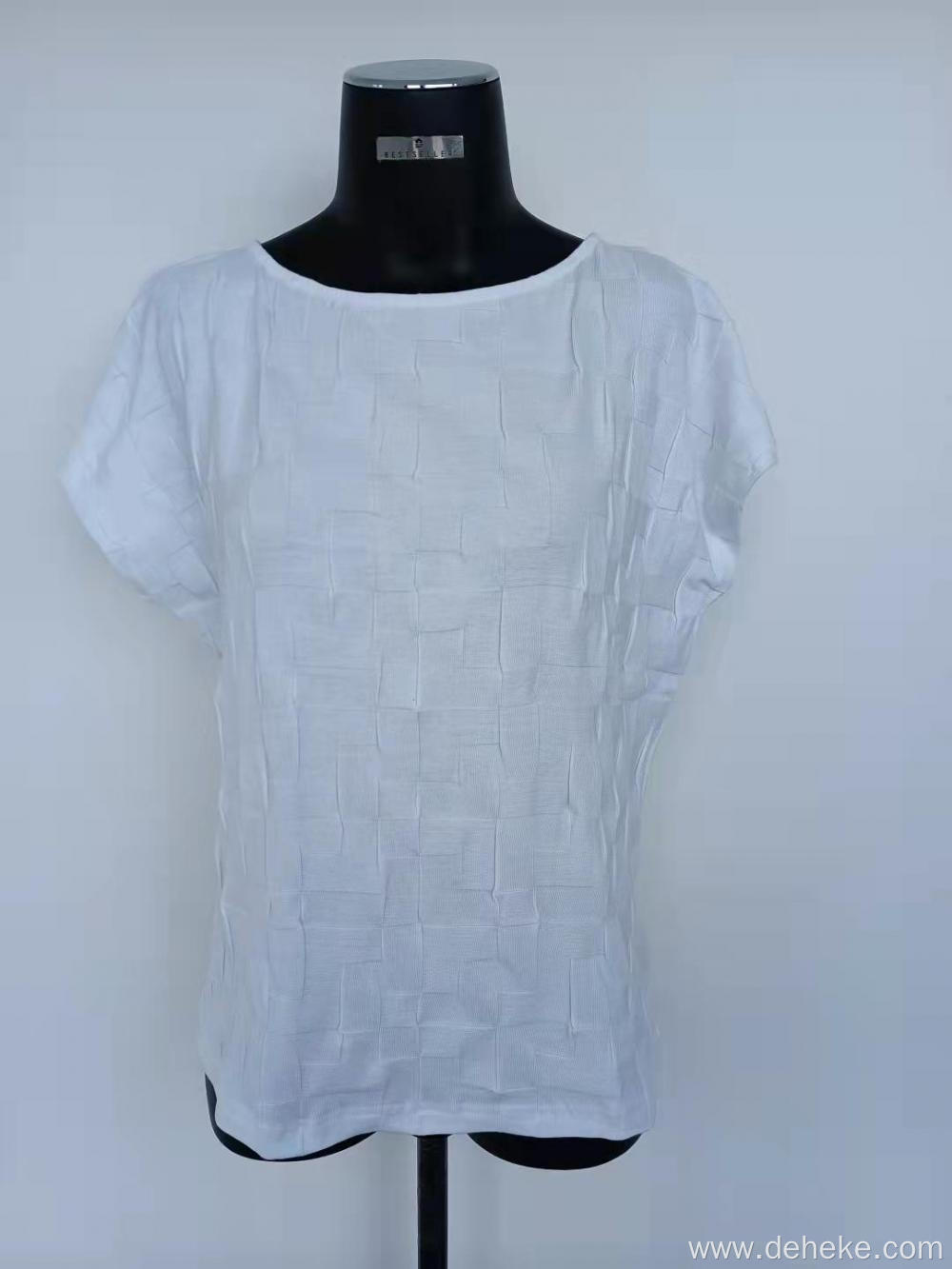 Women's jacquard Short sleeve T shirt