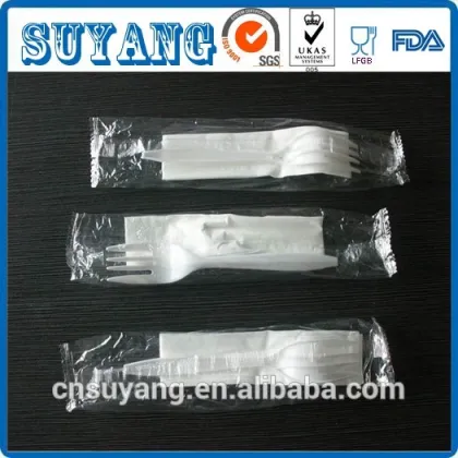 Wholesale 2in1 disopsable plastic forks with napkin