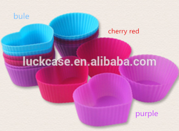 2016 Hot selling wholesale heart shape Custom Design Silicon Cake Molds Food Grade Silicon Cup cake Moulds Cake Tools