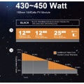 455W Double Glass Bifacial Solar Panel with 144 Cells