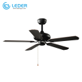 LEDER Ventilatore da soffitto classico nero