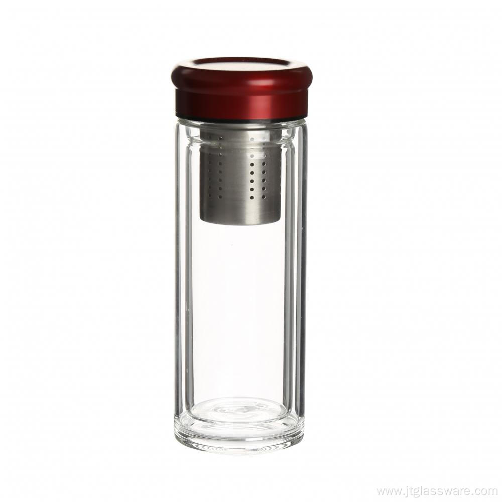 Eco-friendly glass water bottle with 304 stainless filter