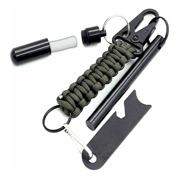 Выживание Flint Steel Fire Starter Kit с фермерским стержнем и нападающим Lanyard