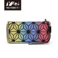 PU leather ladies fashion zipper rainbow color wallet