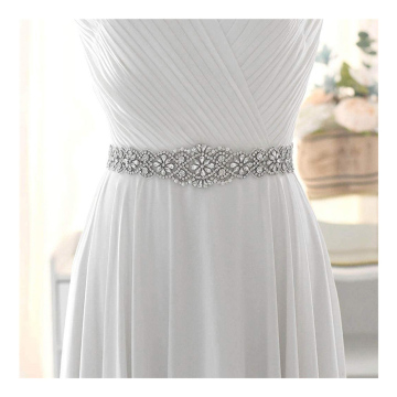 Silver Crystal Wedding Waistband: Enhancing Your Bridal Look with Rhinestones Belt