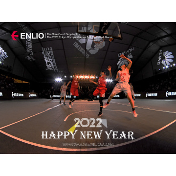 Enlio Tokyo 2020 3x3 농구는 스포츠 코트 타일을 사용했습니다