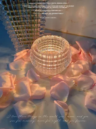 Handmade Baccarat Art Candlestick - Circular Crystal Glass Candle Holder for Home & Wedding Decorations