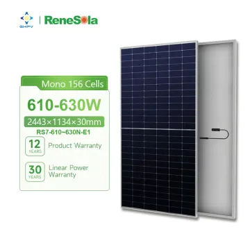 Affordable Renesola N-Type Solar Panels for Home Installation: Available in 610W, 615W, 620W, 625W, and 630W